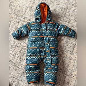 Columbia Orange and Teal Baby Snowsuit